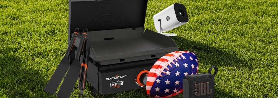 FOX Sports Prize Bundle: grill, camera, football, and speaker